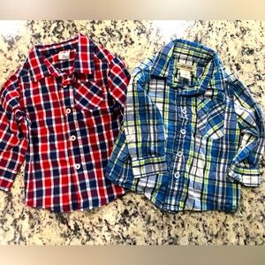 2 12 month long sleeve button down shirts